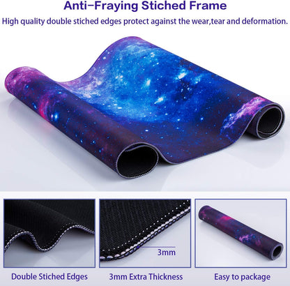 Gaming Mouse Pad, 31.5X15.7Inch Large Extended Mousepad Big Computer Desk Mat for Keyboard and Mouse Full Desk Mouse Mat with Non-Slip & Rubber Base